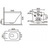 Подвесной безободковый унитаз BELBAGNO SELA BB3201CHR-MB
